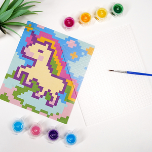 Kit Atrapasueños de Píxeles Wingart Unicornio para Niños, Manualidad de Pintura por Números con Pinturas Acrílicas Transparentes, Regalo Artístico Creativo - Product Image 3