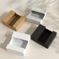 Boîte cadeau en gros en carton kraft blanc et noir, rectangulaire, avec fenêtre découpée, coins arrondis, ouverture supérieure, pour présentation, approvisionnement en vrac