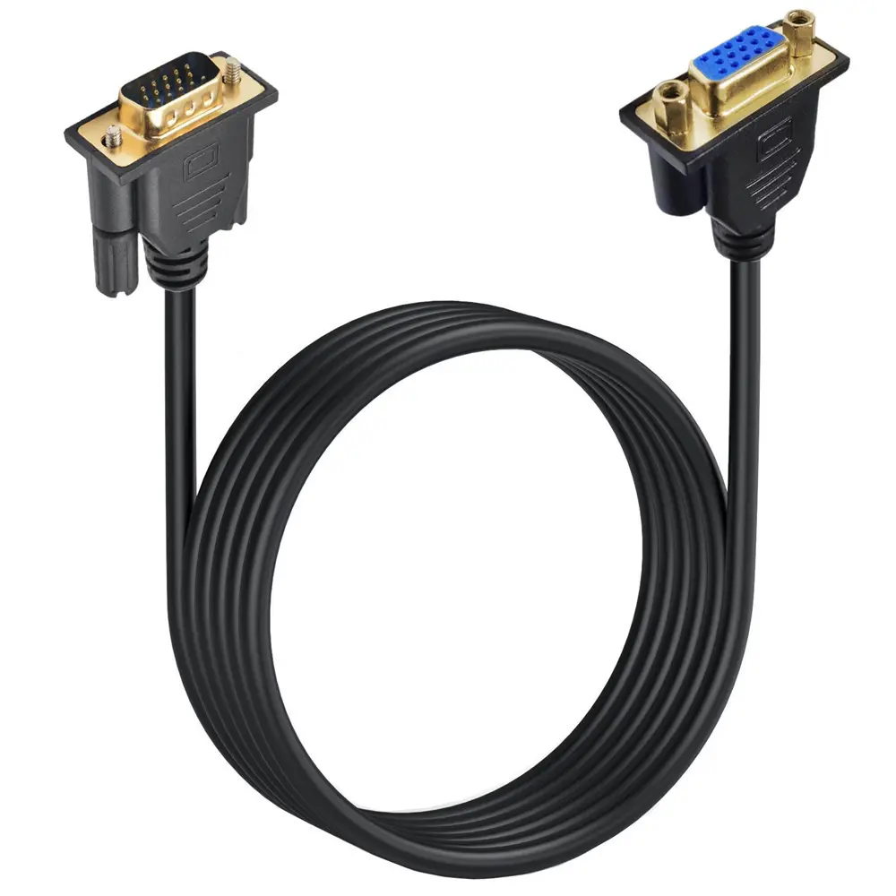 Gold Plated 90 Degree VGA Male to VGA Female Cable 1080P Full HD Computer Monitor Cable 0.5M