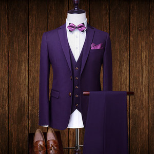 Costume <span class=keywords><strong>trois</strong></span> pièces pour <span class=keywords><strong>homme</strong></span>, couleur unie, col plat, anti-rides, multi-tailles, personnalisé, pour occasions de mariage - Product Image 5