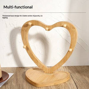 Présentoir <span class=keywords><strong>de</strong></span> rangement pour bijoux en bambou à un seul niveau, style nuage ovale en forme <span class=keywords><strong>de</strong></span> cœur, directement <span class=keywords><strong>de</strong></span> l'usine - Product Image 4