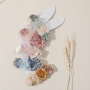Diadema Infantil Unisex de Tela con Orejas de Conejo de Pascua, Diseño de Flores en Mosaico, Decoración para la Cabeza para Fiestas - Product Image 1