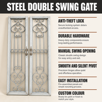 Portail double battant en acier antivol, moderne et durable, ouverture manuelle, pour entrée principale sécurisée de villa, couleur personnalisée USA