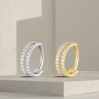 Anneau à segments articulés en acier inoxydable Gemmes de cristal Piercing Helix de septum Bijoux corporels pour cadeau de mariage Piercing plaqué or