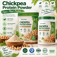 Poudre de protéines de pois chiches végétalienne, protéines végétales, emballage prêt à la vente en sachet, pot ou boîte pour les distributeurs et propriétaires de marques