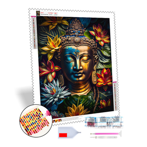 Custom Diamond <strong>Painting</strong> Lotus <strong>Buddha</strong> Statue Full Drill 5d Diamond <strong>Painting</strong> Kit Home Wall Art DIY Diamond <strong>Painting</strong> - Product Image 1