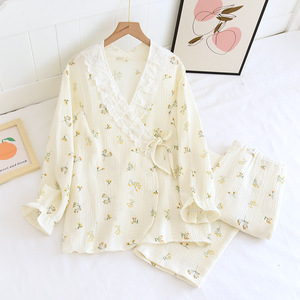 Pijama de <span class=keywords><strong>maternidad</strong></span> para mujer, ropa de dormir de algodón de manga larga para lactancia materna - Product Image 3