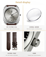 Montre pour homme PRECIOUS DUKE, luxe, nouvelle mode, boîtier en alliage de zinc, bracelet en cuir, résistance à l'eau 3 bars, cadran analogique 38 mm