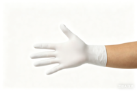 Gants en nitrile blancs de 9'' et 12'' pour salle blanche Classe 1000, imperméables, texture lisse et sans poudre, écologiques
