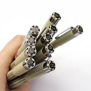 Sakura cor preta profissional micro caneta desenho agulha caneta 10 diferentes tipos de marcadores de ponta para esboçar