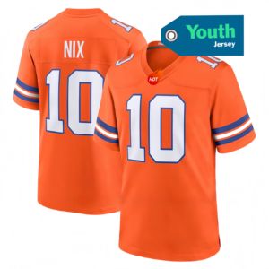 Maglie da Football Americano di Alta Qualità per Giovani e Bambini, Denver 10 Bo Nix 2 Patrick Sultan-II, Cucite - Product Image 4