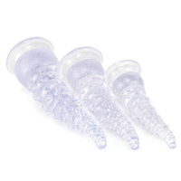 Dildo anal réaliste transparent à double dureté avec ventouse et grosse protubérance