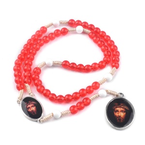 <span class=keywords><strong>Rosario</strong></span> Católico de la Sagrada Cara de Jesús con Medalla y Cordón, <span class=keywords><strong>Rosario</strong></span> del Precioso Sangre en Cuerdas - Product Image 3