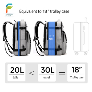 Sac à dos pour ordinateur portable extensible avec logo personnalisé, compartiment professionnel en nylon, grande capacité, sac de voyage pour le bureau - Product Image 3