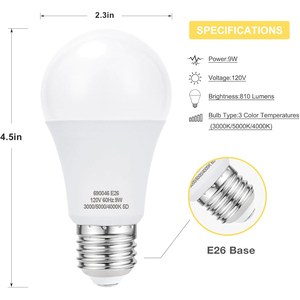 หลอดไฟ LED ทรงกลม 3W 5W 7W 9W 12W 15W 18W ขั้ว E27 B22 วัสดุ PC CRI 80 สำหรับใช้ในบ้าน - Product Image 3