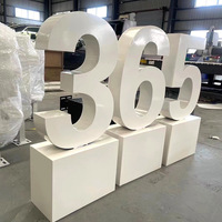Letrero iluminado LED con letras inclinadas 3D de acero inoxidable de doble cara para Park Mall Metal Acrílico Letras luminosas Iluminación LED