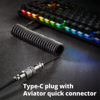 Usine OEM Couleur Aviation Plug USB Type C 3M Câble de Données Jeu Clavier Mécanique Câble Aviation Printemps Clavier Câble Enroulé