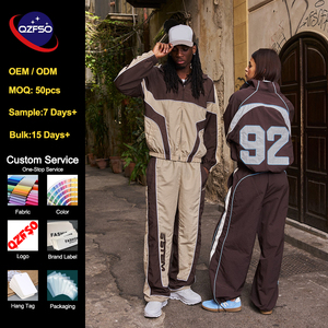 Chaqueta Cortavientos Personalizada OEM de Nailon con Bloques de Color, Traje Deportivo con Ribete Reflectante, Ropa Deportiva Vintage para Hombre, Estilo Techwear, Oversize, Y2K, Streetwear - Product Image 1