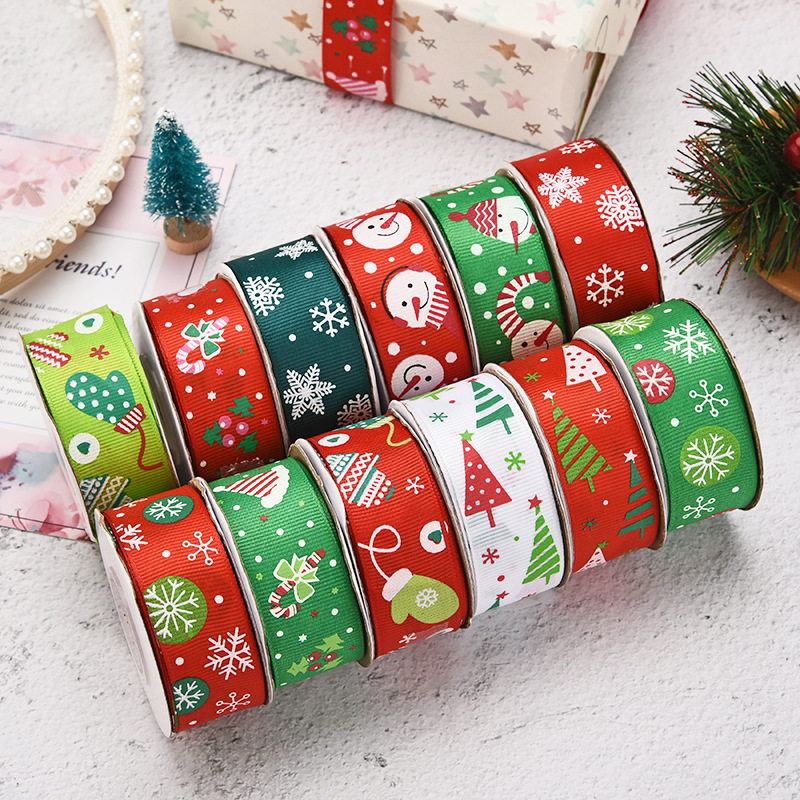 Merry Christmas Ribbons Set Gift Wrapping Ribbon New Year Spring Festival Decoration Ribbon