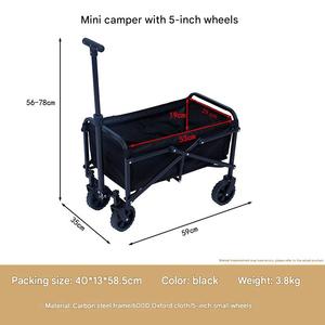 Custom Logo 10 Inch Draagbare Opvouwbare Auto Wagon Gemakkelijk Draag Handwagen Nacht Markt Stall <span class=keywords><strong>Trolley</strong></span> PlatforKamperen - Product Image 2