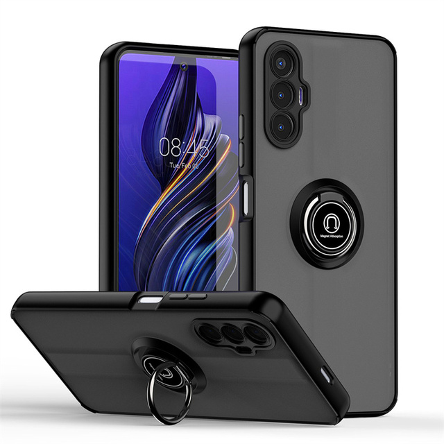 Excellent Shockproof Magnetic Phone Protector Cover Semi Clear Phone Case With Ring Holder for Tecno Pova 3 4 5 6 Pro Pova Neo 2