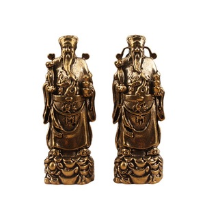 Figurita de latón del Dios de la riqueza, decoración de mesa, adorno de Año Nuevo Chino, 2 uds. - Product Image 5