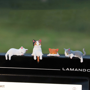 Mini Adornos de PVC de Gato, Muñeco de Decoración de Animales de Dibujos Animados, Simulación para Pantalla Central de Coche - Product Image 3