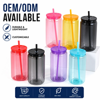 Gobelets en plastique personnalisés pour événements promotionnels, durables, 16 oz, réutilisables, avec pailles en plastique colorées