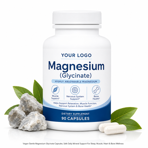 ODM Wholesale Bulk Highly Absorbable Muscle Magnesium Glycinate Complex Vegan Non GMO Gentle 90 Capsules Dietary <b>Supplement</b> - Product Image 1