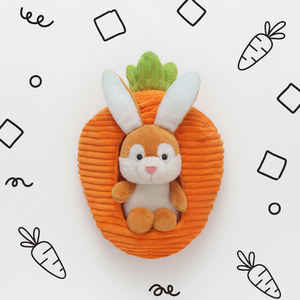 ตุ๊กตากระต่าย 2 in 1 พร้อมแครอท ของเล่นตุ๊กตาสัตว์น่ารัก ขายส่งจำนวนมาก ตุ๊กตากระต่ายนุ่มนิ่ม - Product Image 1