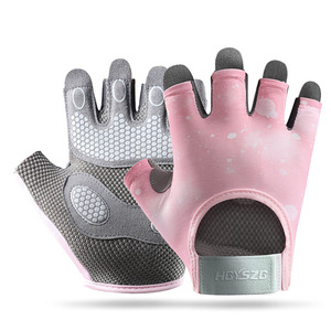 Gants <span class=keywords><strong>de</strong></span> cyclisme sportifs en polyester demi-doigts pour femmes, vente en gros - Product Image 6