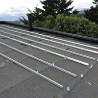 Kit de montage solaire en alliage d'aluminium anodisé argenté, sur mesure (taille et logo OEM), incluant rail PV, pied en L, pince intermédiaire et pince d'extrémité