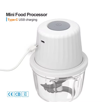 Hachoir à viande électrique sans fil rechargeable par USB, 400 ml, ail, légumes, viande, cuisine, hachoir à ail portable, mini robot culinaire