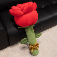 Coussin en peluche en forme de nœud papillon et de rose rouge, motif pétales de roses roses, poupée en peluche, coussin décoratif 3D en forme de fleur pour la maison