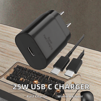 Adaptor USB C EPT2510 Pd 3.0 Pengisi Daya Dinding 25w Pengisian Super Cepat untuk Samsung Galaxy S25 S24 S23 Ultra Note 10