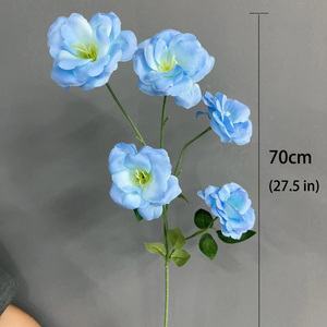 Nuova Composizione Floreale per Matrimoni, Campanula in Seta a 5 Teste, Fiore Artificiale Lisicodon Grandiflorum - Product Image 2