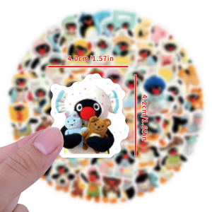 105 autocollants en vinyle imperméables par sachet pour les fans de Pingu, pour la décoration de bagages, ordinateurs portables et skateboards - Product Image 3