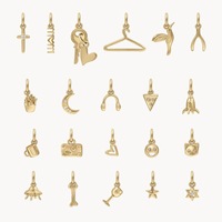 Collier pendentif bricolage éléments classiques pour femmes 18K plaqué or Mama Moon Star Cross Heart Bone Vintage Style Charms