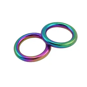 Nolvo World 16mm 18mm 25mm 30mm Parts Hardware Welded Rainbow Rings Solid Cast O Ring For Bag