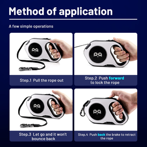 Correa Retráctil Automática para Perro de 5 m de Lujo Personalizada 2025 de Nailon con Carga USB e Iluminación con Estampado de Decoraciones Western - Product Image 6