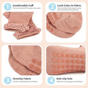 <span class=keywords><strong>Calcetines</strong></span> <span class=keywords><strong>Antideslizantes</strong></span> para Niñas Pequeñas con Diseño de Volantes y Agarre para Bebés - Product Image 3