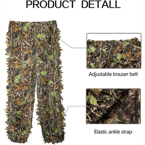 Tenue <span class=keywords><strong>de</strong></span> camouflage légère à capuche pour <span class=keywords><strong>la</strong></span> chasse et l'observation des <span class=keywords><strong>oiseaux</strong></span>, motif feuilles 3D toutes saisons, kit <span class=keywords><strong>de</strong></span> dissimulation pour l'environnement naturel - Product Image 4