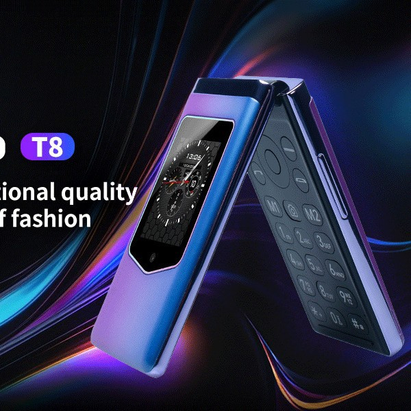 T8 Flip Phone, European Version, 2.8-inch, Quad Core, 4G Network, VoLTE, BT,Mobile Phone
