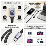 Cable de Carga Rápida Tipo C PD 3.1 240W 5A, Cable USB C Personalizado de Fábrica, 1m 2m 3m, Trenzado de Nailon, Cargador de 240 Vatios, Cable USBC a USBC