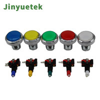 JY Wholesale Price LED 45mm Momentary Silver Plated Reset Arcade Push Button Plastic Universal Plug Arcade Vending Machines