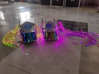 2025 nouvelle couleur changeante ensemble de tête de perruque Led Light up tenue de technologie future