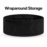 Ceinture de course en polyester tricoté noire taille M avec rangement enveloppant, toutes saisons, personnalisable