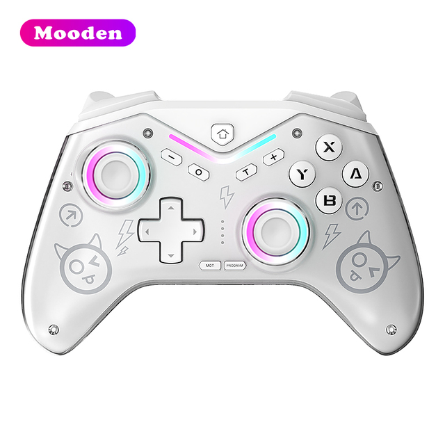 J CM-619 Wireless Joystick Hall-linear CM619 Gamepad Supported for Switch Steam/IOS/Android /PC RGB Light Gaming Controller