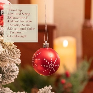 Ornement de Noël personnalisé en forme de logo, boules en plastique peintes à la main, décoration de Noël, décorations de Noël, Palle Di Natale - Product Image 3