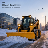 Pelles à neige pour chargeuses compactes d'hiver, équipées de lames coulissantes super résistantes à l'usure, pour un nettoyage efficace des voies, des ports et des moteurs